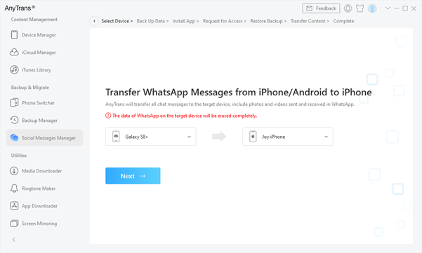 Transfer WhatsApp from Android to iPhone23