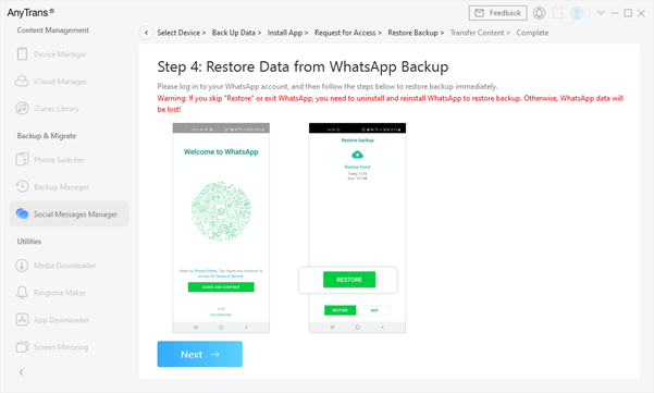 Transfer WhatsApp from Android to iPhone25